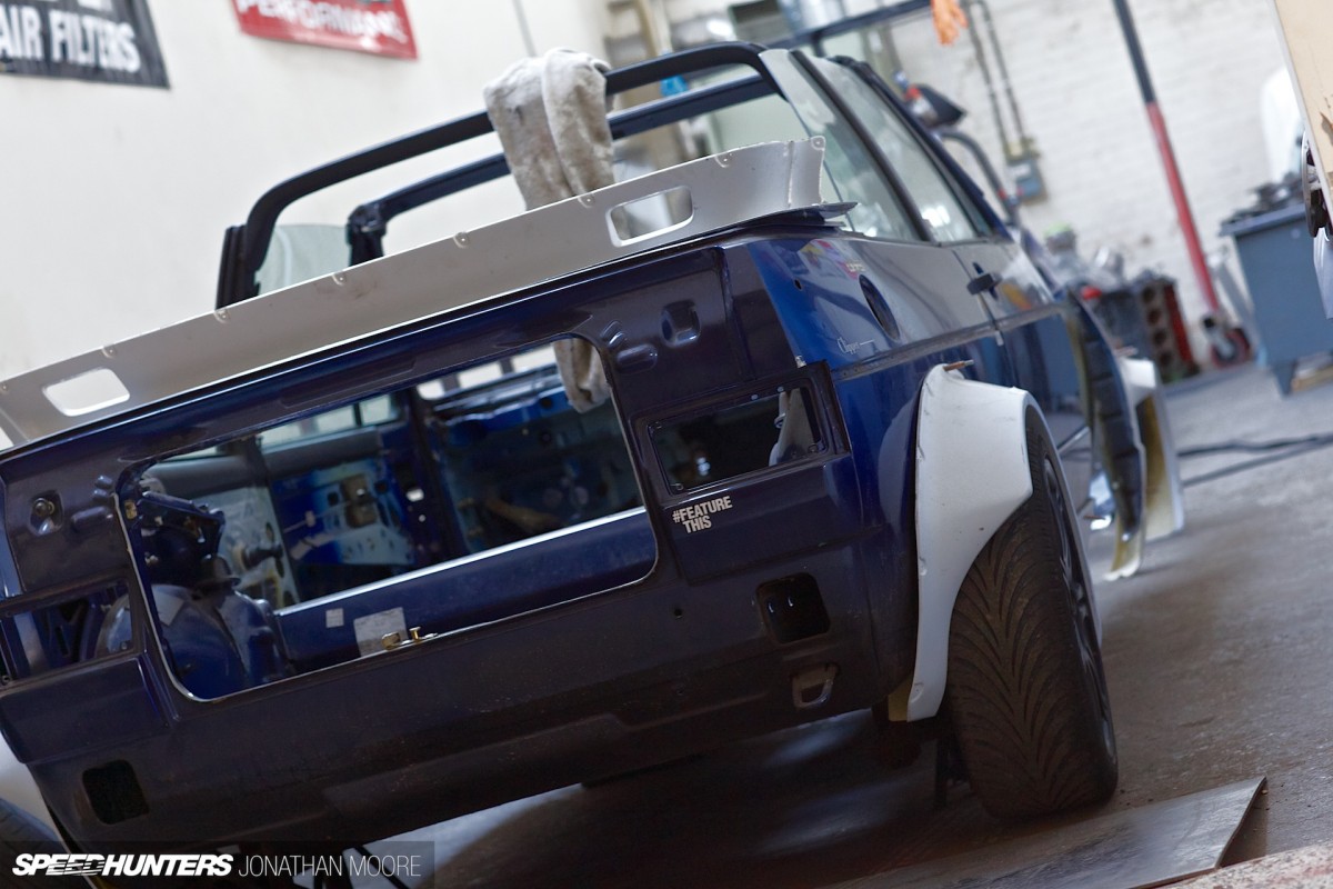 Build in progress of the KM4SH (Kei Miura 4 Speedhunters) Golf at the workshop of Hauser Racing, Wellingborough