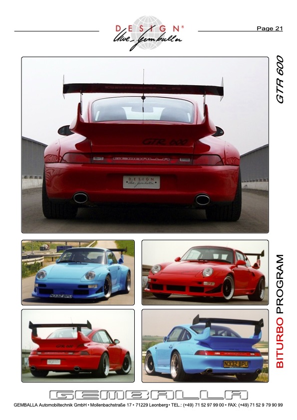1999 GEMBALLA FOR 993 BITURBO 5